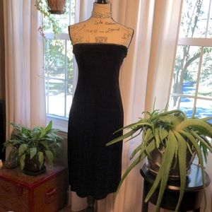 Strapless Black Velvet Dress